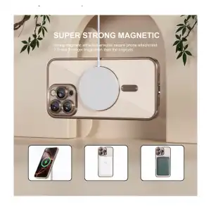 Funda de TPU Flexible con MagSafe - Color Transparente /Dorado Marca Misea miniatura 4