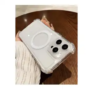 Funda magnética transparente para iPhone 14 Pro con MagSafe, sin amarillamiento, protector completo del lente de la cámara, a prueba de golpes - Color  transparente miniatura 2
